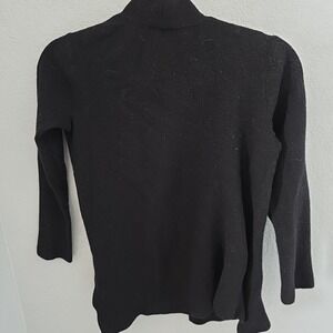 Eileen Fisher Superfine Merino Wool Cardigan Size Small Black